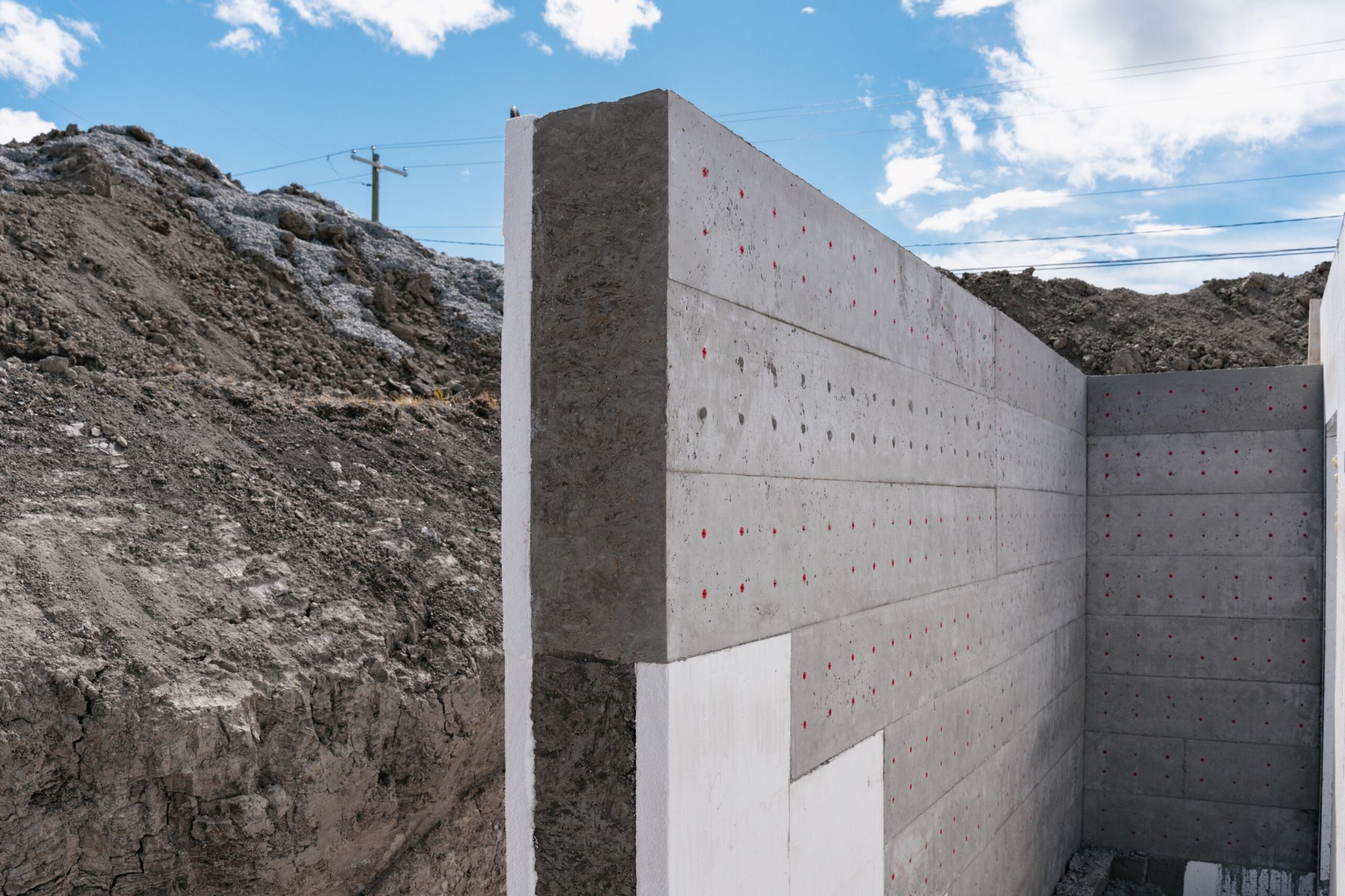 Finished concrete wall after SuperForm pour