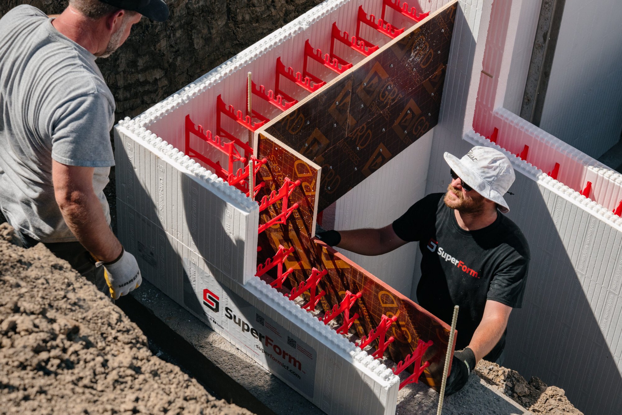 SuperForm wall assembly in progress